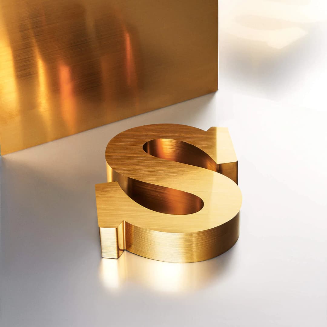 GOLD BRUSHED METAL SATIN SHEET LETTERS