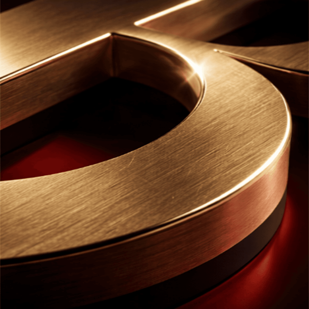 Metal letters premium finishes