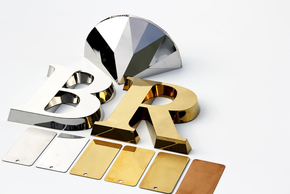 Litery z blachy nierdzewnej – litery metalowe, letters of sheet gold letters, stainless steel Litery z blachy nierdzewnej – litery metalowe, letters of sheet gold letters, stainless steel