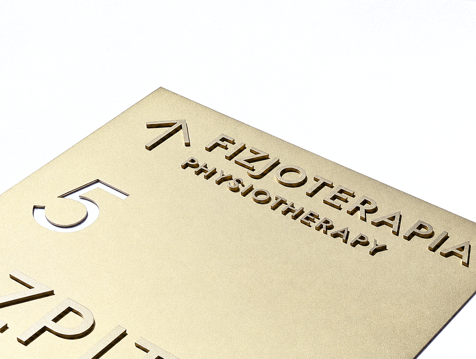 Oznakowanie w kolorze szampańskiego złota dopasowane do wnętrza premium